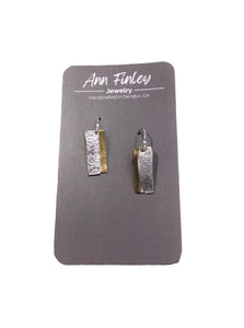 Silver and Brass Rectangle Earrings