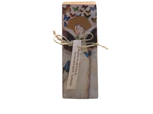 Small Wood Block Angel "Smell the sea and feel the sky..."