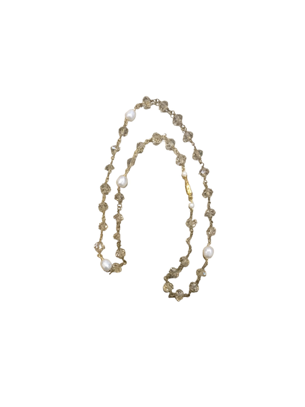 Champagne and Pearl Bracelet/ Necklace