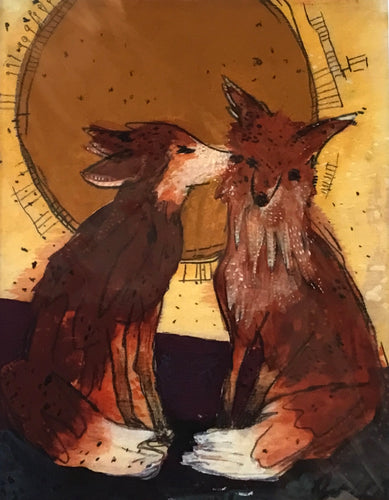 Kissy face foxes