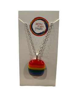 Fused Glass Necklaces--Rainbow
