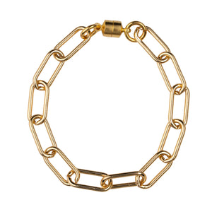 Gold Large Paperclip Bracelet