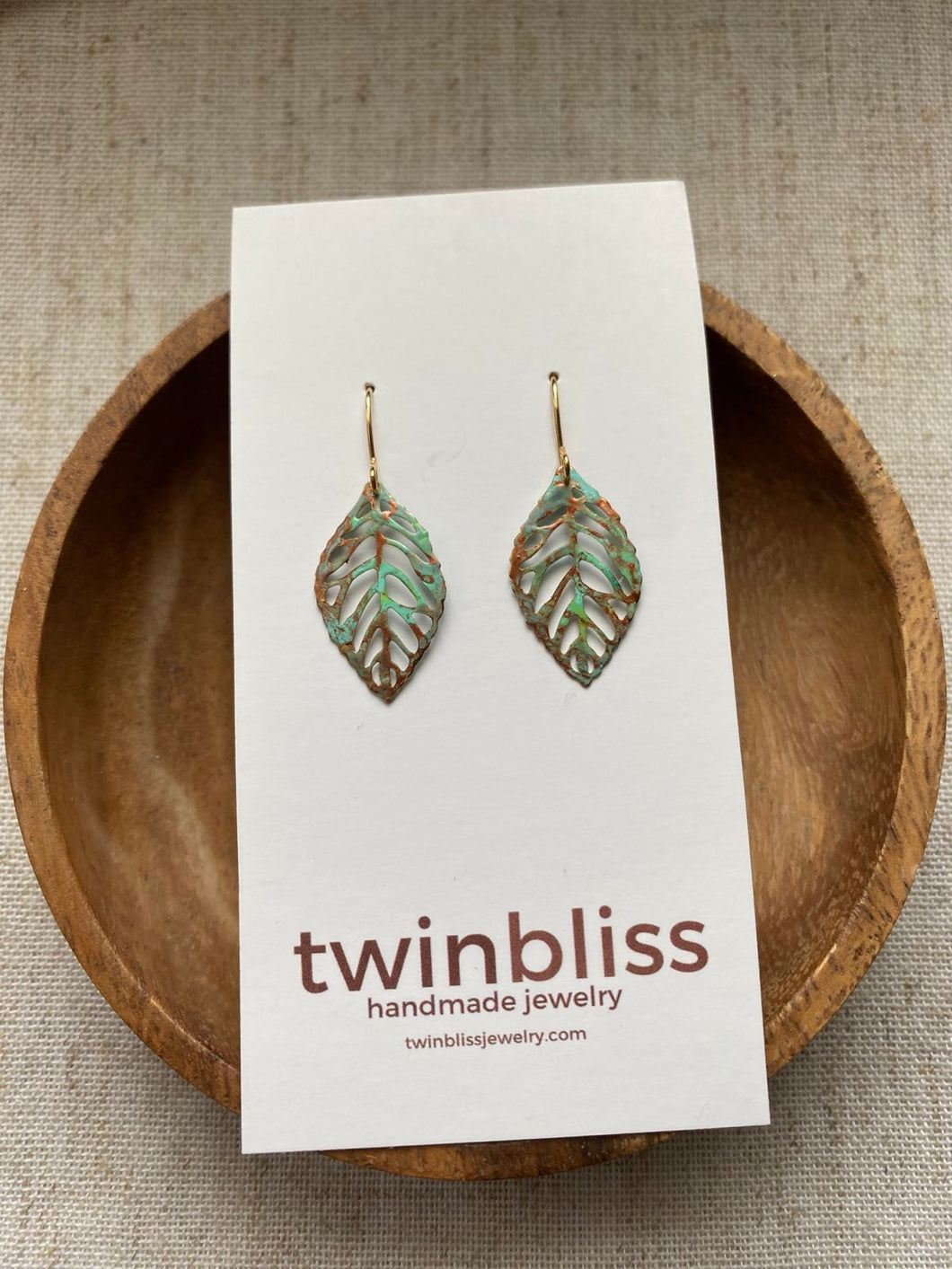 Gold Blue/Copper Patina Leaf