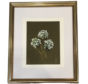 Hydrangeas matted W/ gold frame IV