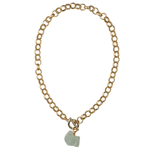 Gold Matte Circle Chain (Jade)