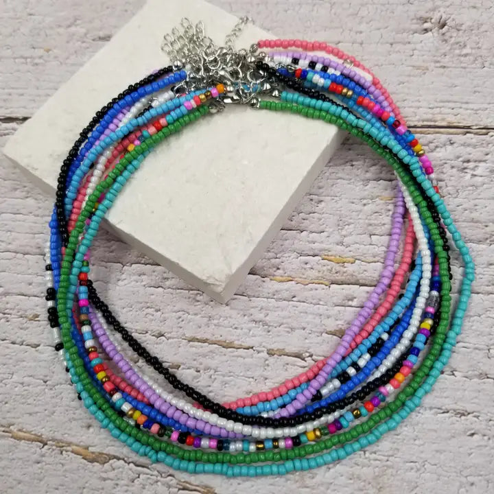 Boho Layered Colorful Seed Beads Necklace