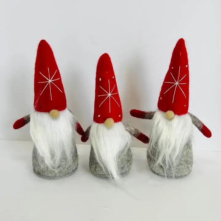 Felt Gnome with Snowflake Hat