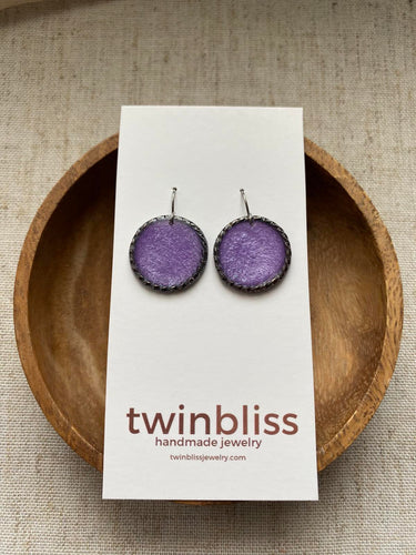 Medium Black Textured Purple Circle