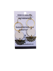 Circle Fan Earrings - Creme