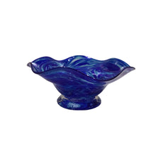 Blue Wavy Bowl with Foot