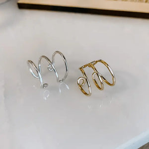 Triple Bar Ear Cuff - Silver