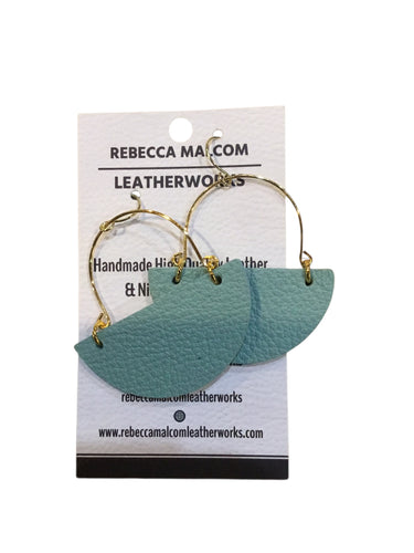 Large Halfmoon Earrings - Teal