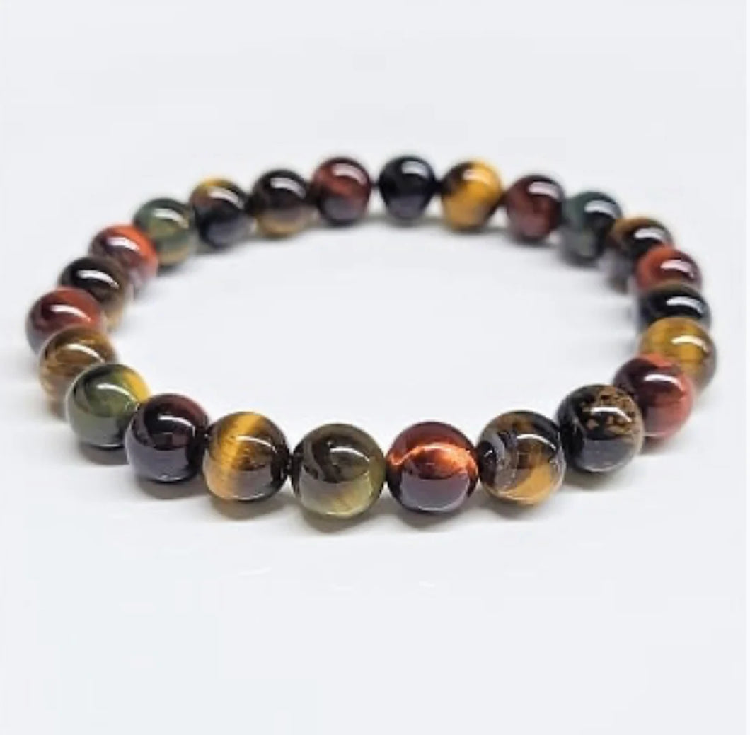 Multi-Color Tiger's Eye Bracelet--8 mm
