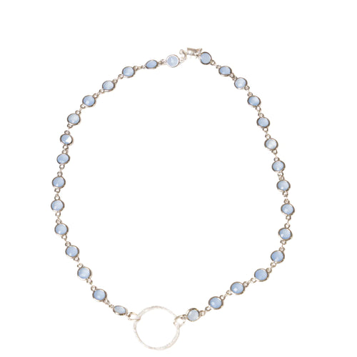 Ice Blue on Silver Choaker