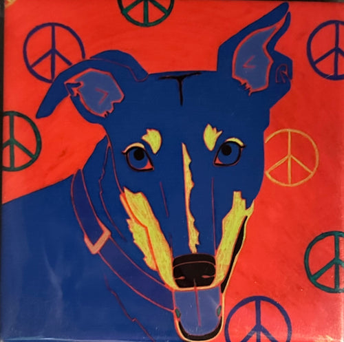 Blue Peace Dog Coaster
