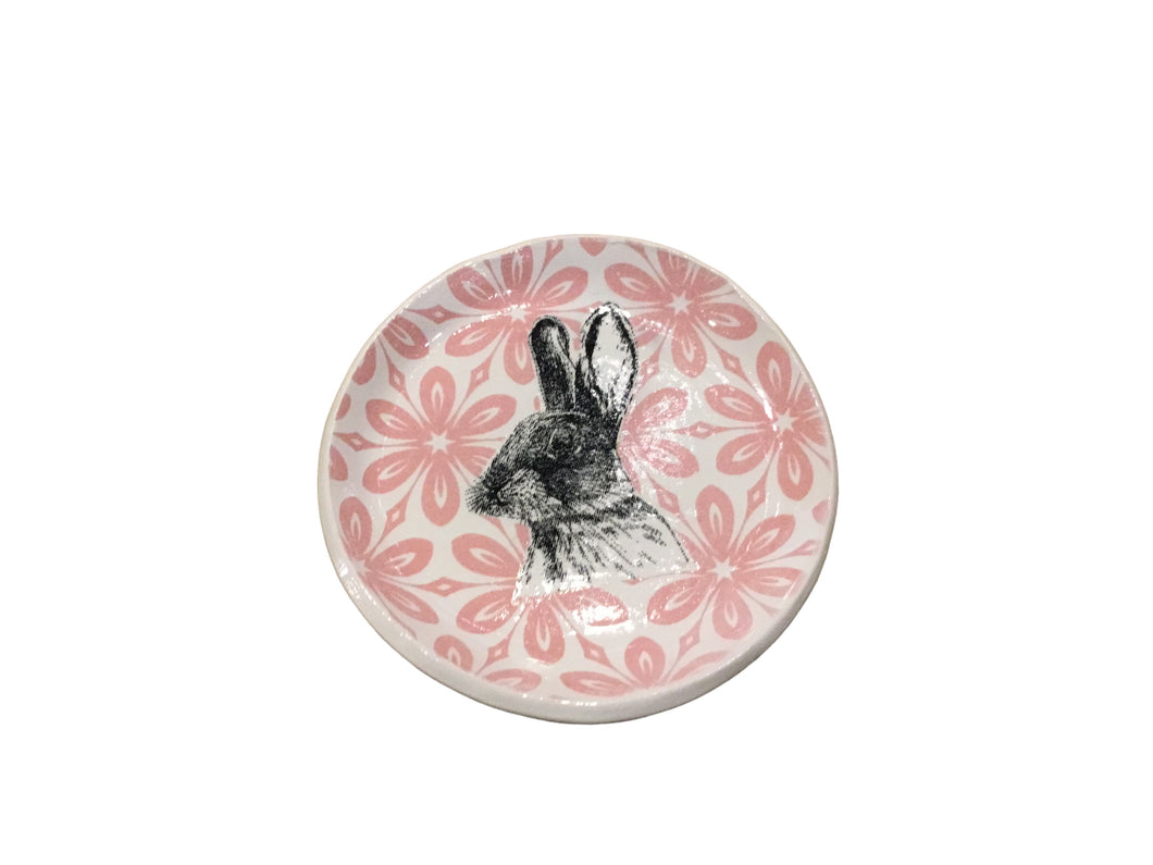 Trinket Dish/Pink Bunny