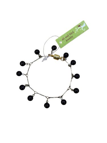 Black Enamel Drop Bracelet