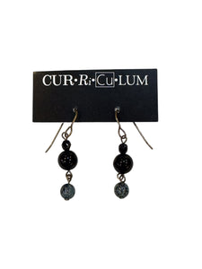Black Mixed Czech Glass Earrings