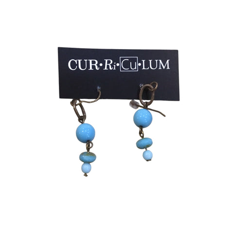 Montana Blue Oval Czech Glass Earrings