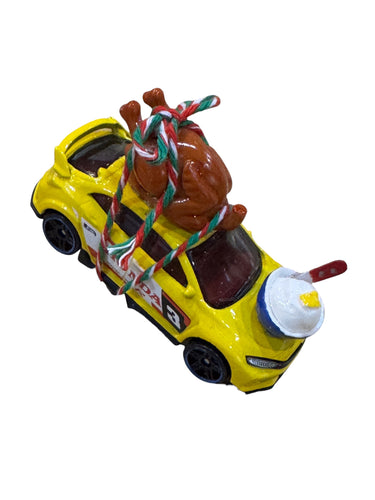Christmas Dinner on Yellow Honda Ornament