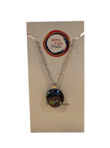 Dichroic Fused Glass Necklace--Mixed Colors