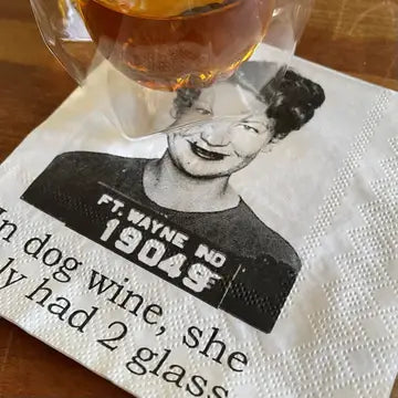 Cocktail Napkins - In Dog Wine, She Only Had 2 Glasses