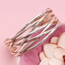 Overlapping Shine Silver Cuff Bracelet