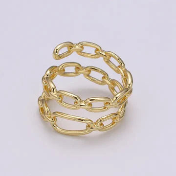 14k Gold Filled Chain Ring, Gold Stacking Ring