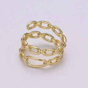 14k Gold Filled Chain Ring, Gold Stacking Ring