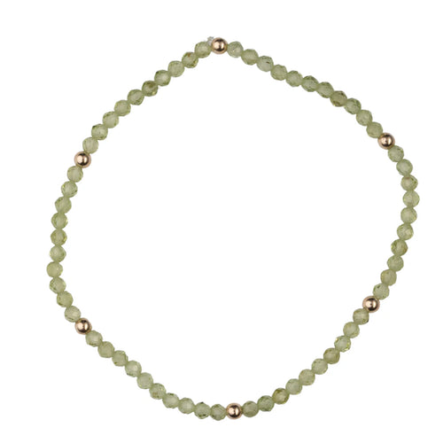 Peridot w/ 14k Gold Ball Bracelet