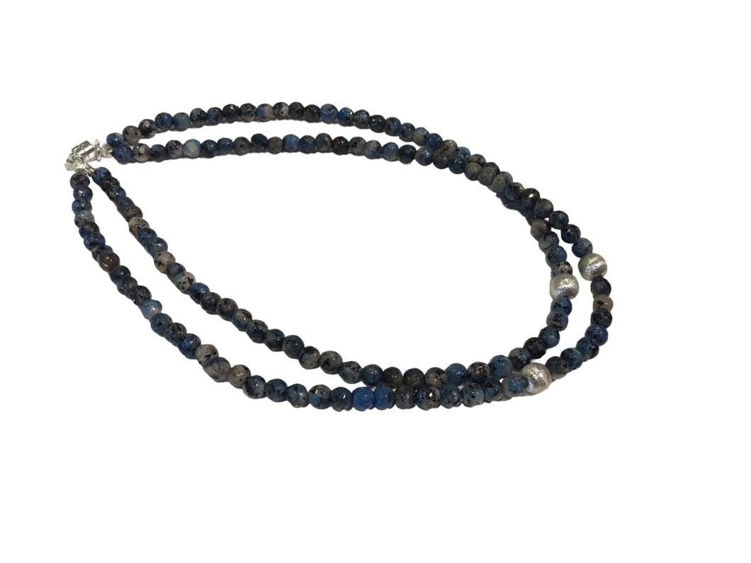 Double Strand Denim Necklace