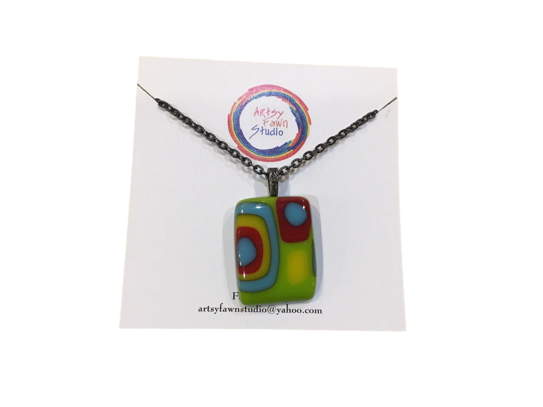 Fused glass necklace