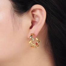 24k Gold Filled Leaf Hoops