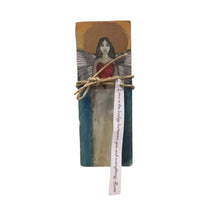 Small Wood Block Angel " Love is the bridge.."