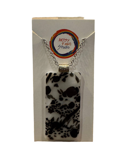 Fused Glass Necklaces--Black & White