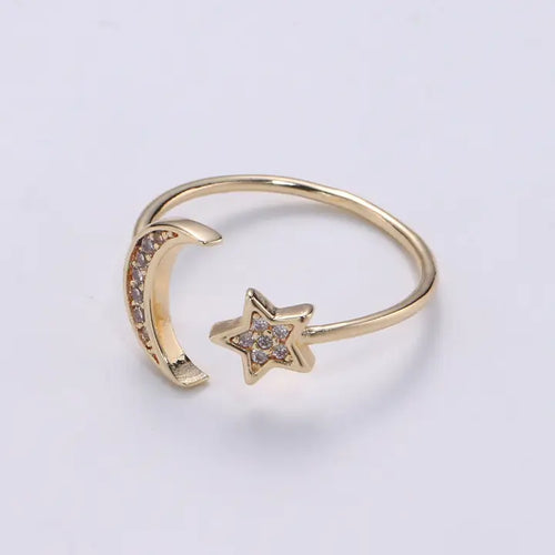 Moon and Star Ring