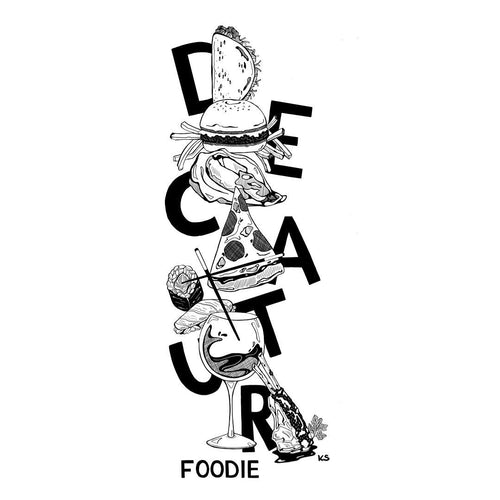 Decatur Foodie Print w/ black frame