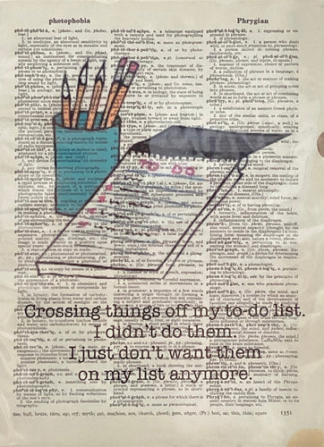 Dictionary Art Print - Crossing Things Off My To-Do List