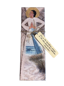 Canvas Angel with Bookmark "Live in the sunshine..."