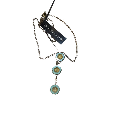 Light Blue 3 Hawaiian Flower Glass Bracelet (Copy)