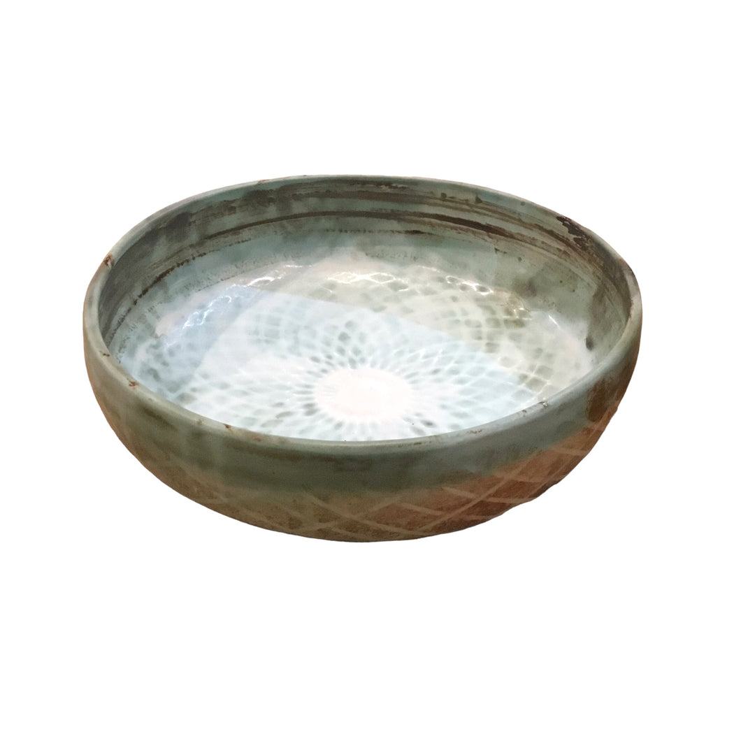 Large Patinated Copper Bowl