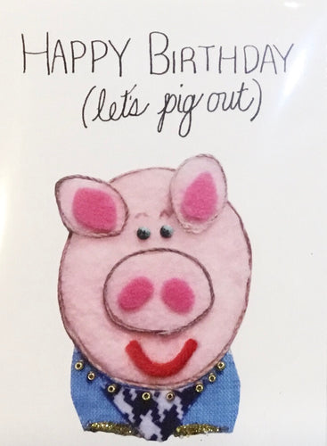 Birthday - Blue Pig