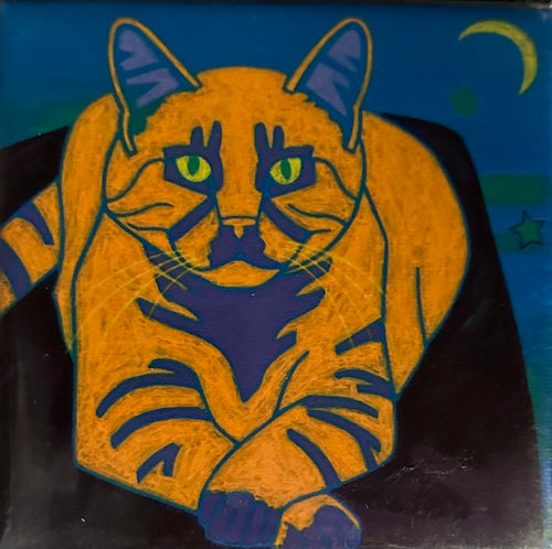 Orange Business Cat Coaster