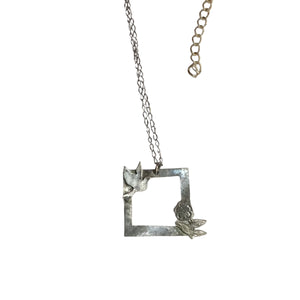 Silver Bird  Necklace - square