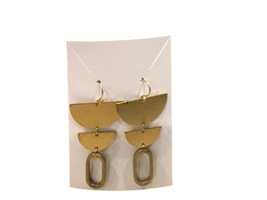 Brass Double Half-Moon Maxi Earrings