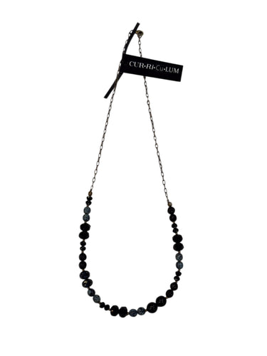 Black Mixed Czech Glass Necklace - 18