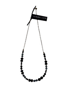 Black Mixed Czech Glass Necklace - 18"