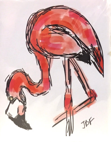 Note Card - Flamingo