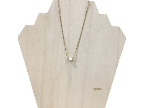 Howlite and Brass Mini Gemstone Pendant