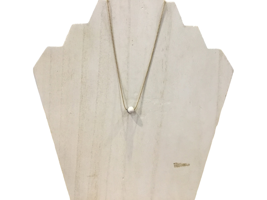 Howlite and Brass Mini Gemstone Pendant